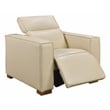 Riseholme Reclining Lounge Chair in Contemporary Beige Authentic Full-Leather