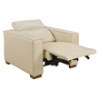 Riseholme Reclining Lounge Chair in Contemporary Beige Authentic Full-Leather
