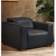 Riseholme Reclining Lounge Chair in Contemporary Blue Authentic Full-Leather