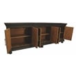 Athena 6-Door Sideboard in Antique Black with Traditional Carving on Solid Wood