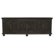 Athena 6-Door Sideboard in Antique Black with Traditional Carving on Solid Wood
