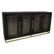 Juno 4-Door Sideboard in Antique Black with Traditional Carving on Solid Wood
