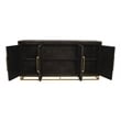 Juno 4-Door Sideboard in Antique Black with Traditional Carving on Solid Wood