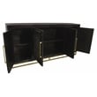Juno 4-Door Sideboard in Antique Black with Traditional Carving on Solid Wood