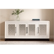Juno 4-Door Sideboard in Distressed White with Traditional Carving on Solid Wood