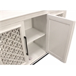 Juno 4-Door Sideboard in Distressed White with Traditional Carving on Solid Wood