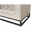 Juno 4-Door Sideboard in Distressed White with Traditional Carving on Solid Wood