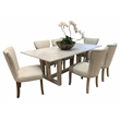 Bradford Rectangular Dining Table in Modern White Marble on Solid Wood Base