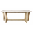 Bradford Rectangular Console Table in Modern White Marble on Solid Wood Base