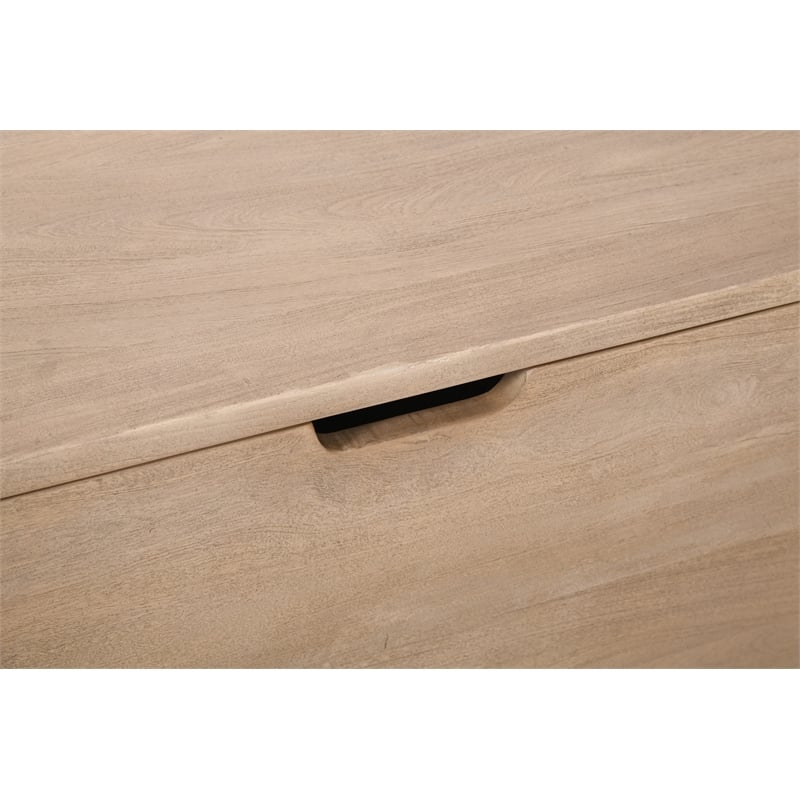 Argyle Storage Bench/Cocktail Table in Modern Light Ash Ivory Finish on Reclaimed Solid Wood