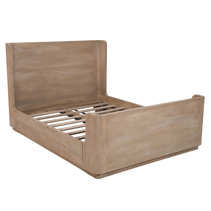 Argyle Queen Bed in Modern Light Ash Finish on Reclaimed Solid Wood