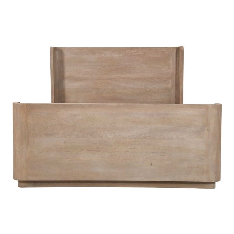 Argyle Queen Bed in Modern Light Ash Finish on Reclaimed Solid Wood