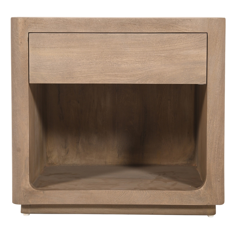 Argyle Nightstand in Modern Light Ash Ivory Finish on Reclaimed Solid Wood