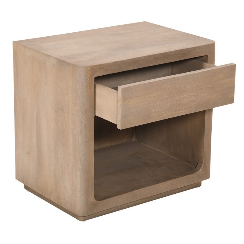 Argyle Nightstand in Modern Light Ash Ivory Finish on Reclaimed Solid Wood