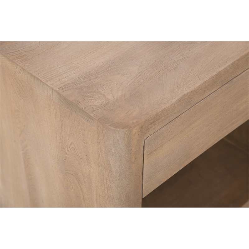 Argyle Nightstand in Modern Light Ash Ivory Finish on Reclaimed Solid Wood