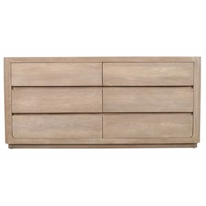 Argyle 6-Drawer Dresser in Modern Light Ash Ivory Finish on Reclaimed Solid Wood