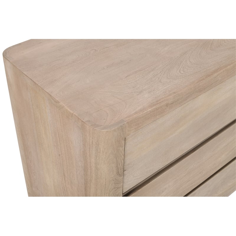 Argyle 6-Drawer Dresser in Modern Light Ash Ivory Finish on Reclaimed Solid Wood