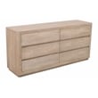 Argyle 6-Drawer Dresser in Modern Light Ash Ivory Finish on Reclaimed Solid Wood
