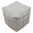 Remi Pouf in Handwoven Contemporary Salt and Pepper Gray Wool