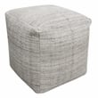 Remi Pouf in Handwoven Contemporary Salt and Pepper Gray Wool