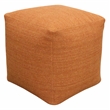 Remi Pouf in Handwoven Contemporary Orange Wool