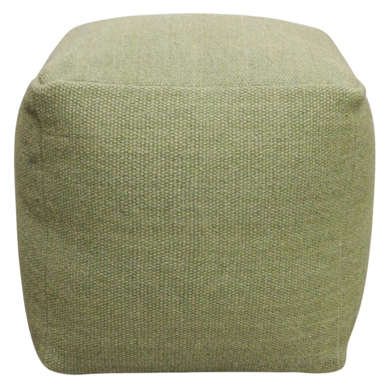 Remi Pouf in Handwoven Contemporary Sage Green Wool