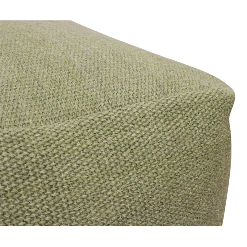Remi Pouf in Handwoven Contemporary Sage Green Wool