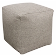 Remi Pouf in Handwoven Contemporary Silver Wool
