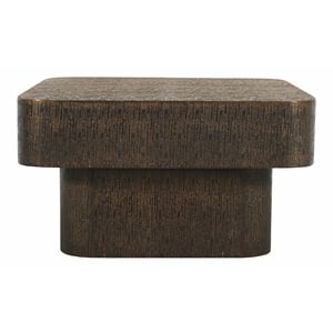 Landon 32&quot Cocktail Table in Contemporary Stamped Brass Cladding on Solid Wood