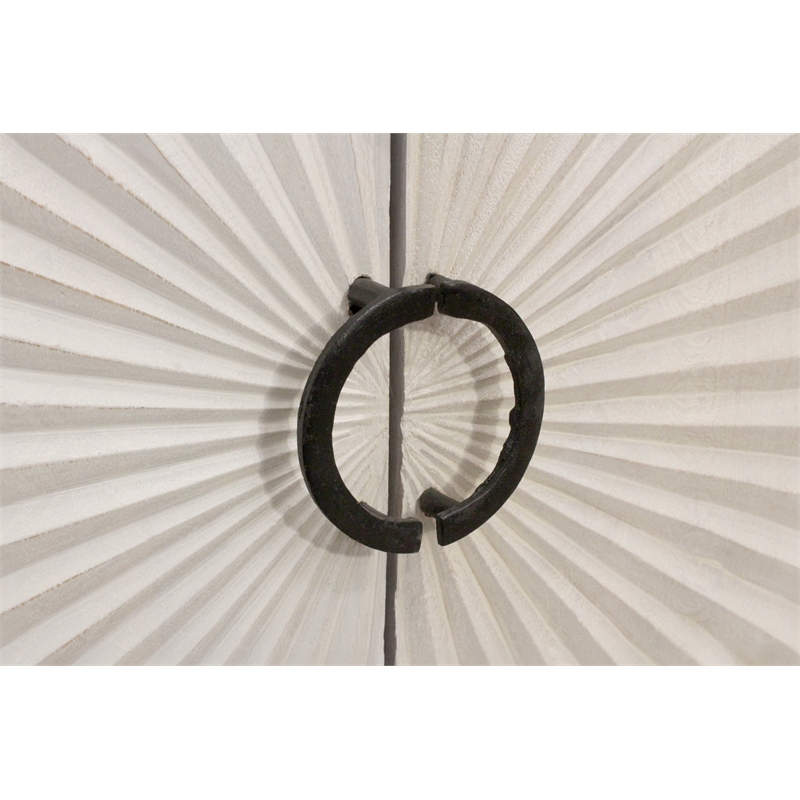 Bayside 4-Door Sideboard in Mid-century Ivory on Solid Wood