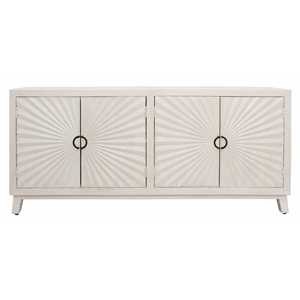 Bayside 4-Door Sideboard in Mid-century Ivory on Solid Wood