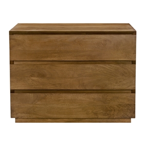 Flagstaff 3-Drawer Nightstand in Modern Spice Tan Finish on Solid Wood