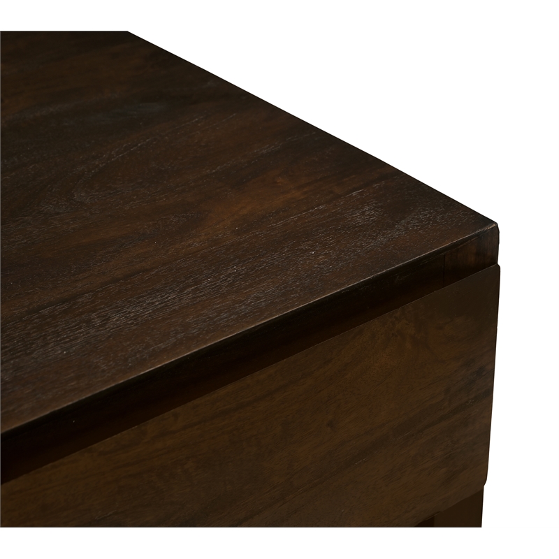 Flagstaff 1-Drawer Nightstand in Modern Barista Brown Finish on Solid Wood