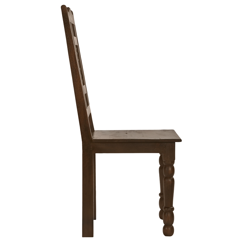 Bliss Dining Chair 2-Piece Set in Traditional Barista Brown on Solid Wood