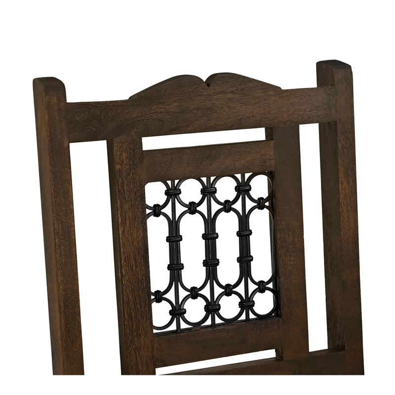 Bliss Bar Chair 2-Piece Set in Traditional Barista Brown on Solid Wood