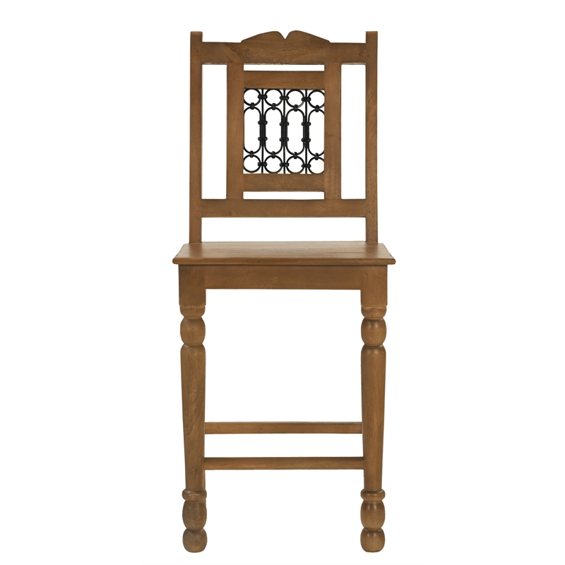 Bliss Bar Chair 2-Piece Set in Traditional Spice Tan on Solid Wood