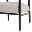 Quinn Arm Chair in Silver Boucle Fabric with Mid-century Space Black Wood Frame