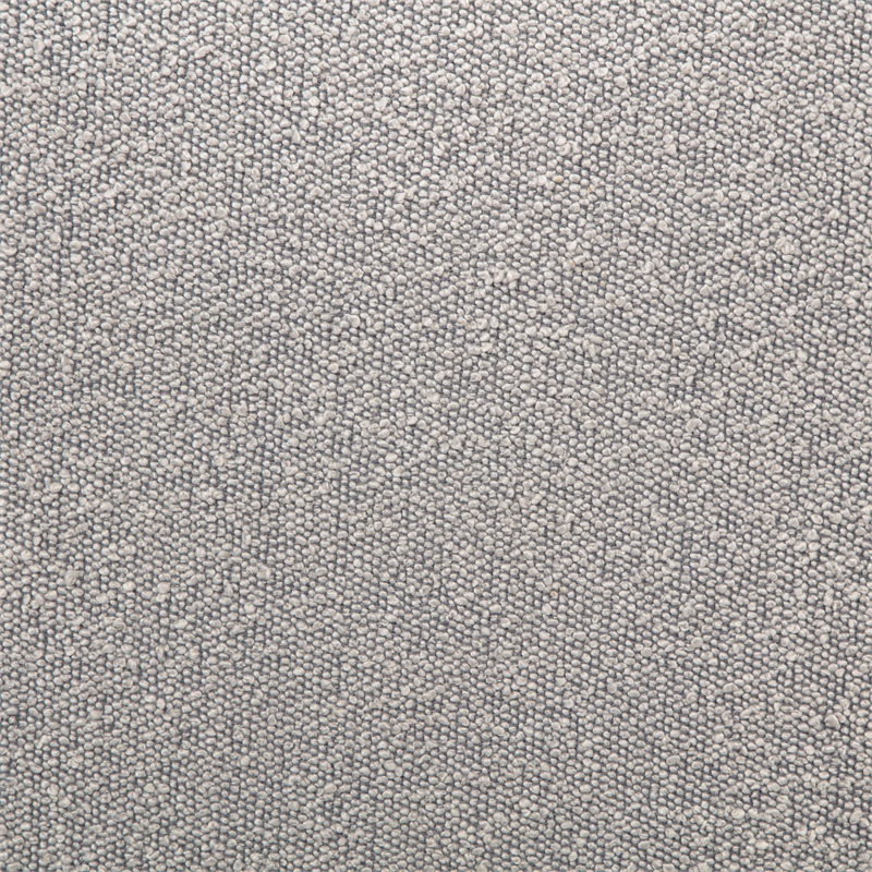 Quinn Arm Chair in Silver Boucle Fabric with Mid-century Space Black Wood Frame