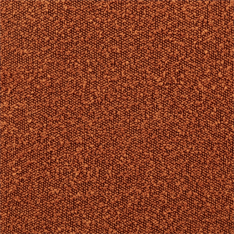 Quinn Arm Chair in Rust Boucle Fabric with Mid-century Space Black Wood Frame