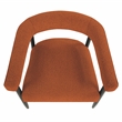Quinn Arm Chair in Rust Boucle Fabric with Mid-century Space Black Wood Frame