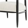 Quinn Arm Chair in Ivory Boucle Fabric with Mid-century Space Black Wood Frame