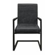 Wendy Arm Chair in Modern Antique Black Leather 2-Piece Set with Iron Base