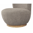 Maya Occasional Swivel Chair 2-Piece Set in Modern Silver Boucle Fabric
