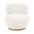 Maya Occasional Swivel Chair 2-Piece Set in Modern Ivory Boucle Fabric