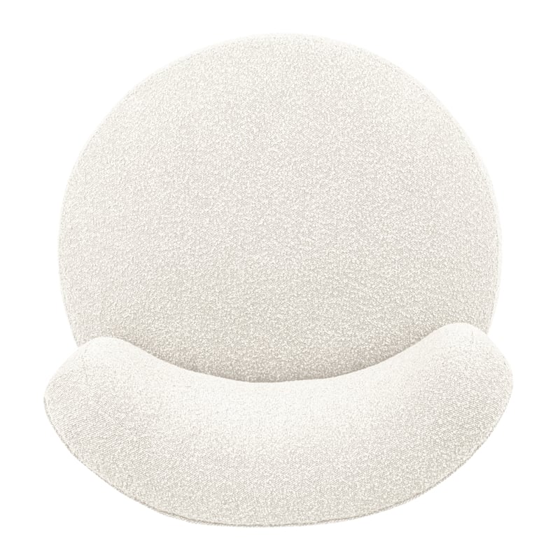 Maya Occasional Swivel Chair 2-Piece Set in Modern Ivory Boucle Fabric