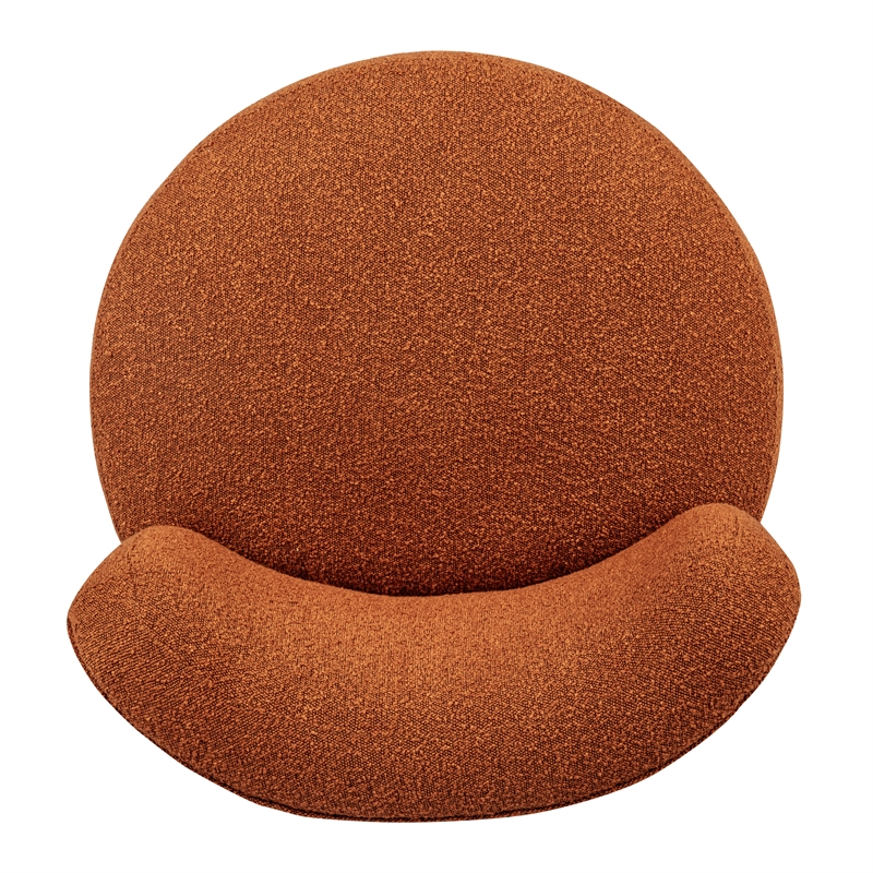 Maya Occasional Swivel Chair 2-Piece Set in Modern Rust Boucle Fabric