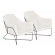 Emilia Lounge Chair 2-Piece Set in Modern Ivory Boucle Fabric