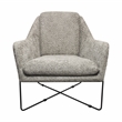 Emilia Lounge Chair 2-Piece Set in Modern Silver Boucle Fabric