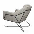 Emilia Lounge Chair 2-Piece Set in Modern Silver Boucle Fabric