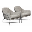 Emilia Lounge Chair 2-Piece Set in Modern Silver Boucle Fabric